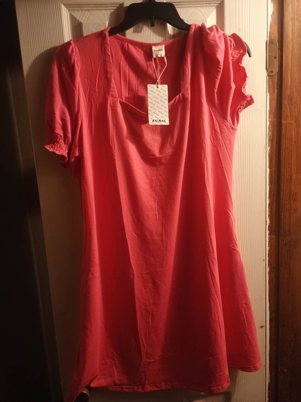 Women's Pink Short Sleeve Dress Top